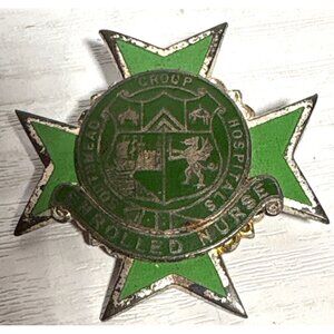 Southmead Group Hospital Enrolled Nurse Pin Bristol UK July 1969 Green Ham